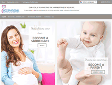 Tablet Screenshot of internationalsurrogacycenter.com